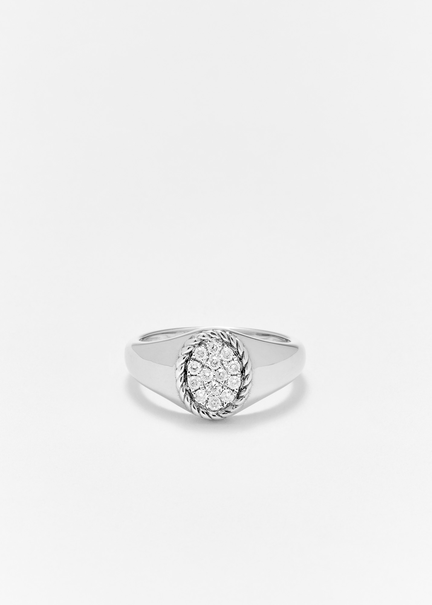 SET BABY CHEVALIÈRE OVALE DIAMANTS OR BLANC