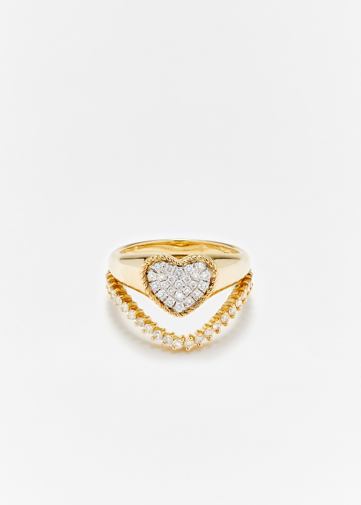 SET BABY CHEVALIÈRE COEUR DIAMANTS OR JAUNE