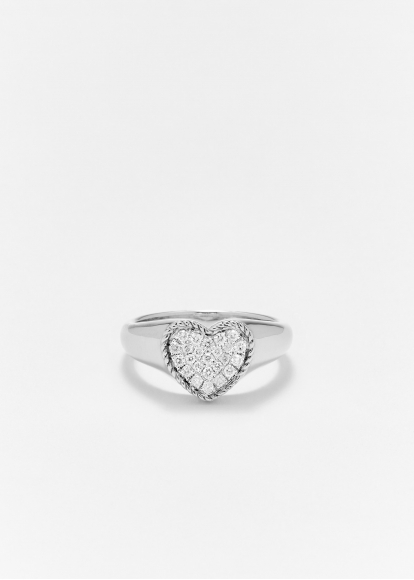 SET BABY CHEVALIÈRE COEUR DIAMANTS OR BLANC